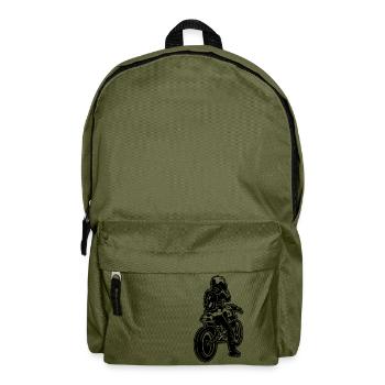 Cafe Racer Motorrad 02_schwarz - Rucksack - Olivgrün - Vorne