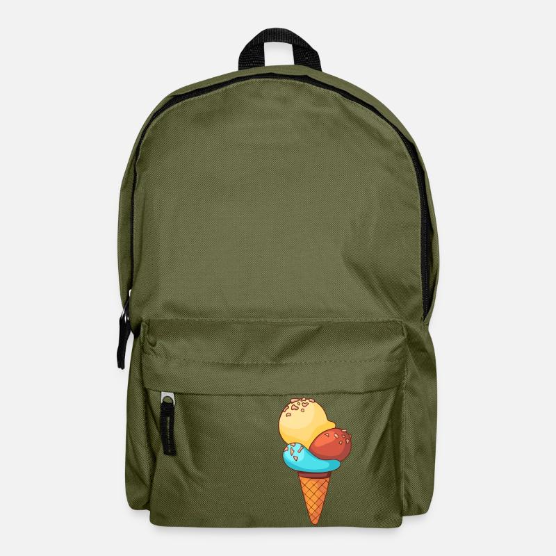 Eis Speiseeis Eiskrem Eiscreme Kugeleis Eisbecher - Rucksack - Olivgrün