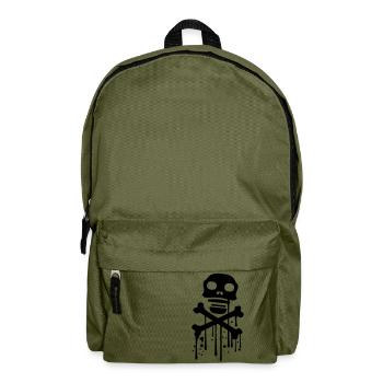 tropfen graffiti pirat logo ruder lenkrad anker bo - Rucksack - Olivgrün - Vorne