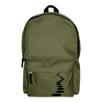pfad weg linie strich reihe kunst punkte muster ra - Rucksack - Olivgrün - Vorne