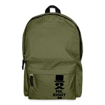 Lustige paarweise Mr. Right und Mrs. Right - Rucksack - Olivgrün - Vorne