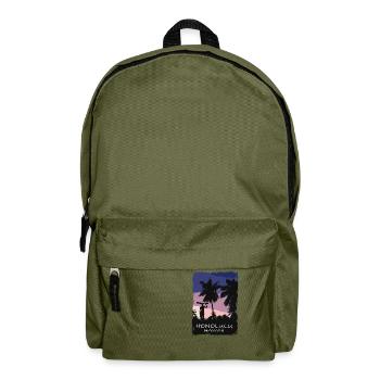 Honolulu - Hawaii - Beach - Surfing - Surfer - Rucksack - Olivgrün - Vorne