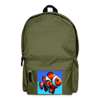 Poisson-clown - Sac à dos - vert olive - Devant