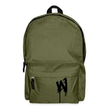 W Graffiti Tropfen Farbklex Spray - Rucksack - Olivgrün - Vorne