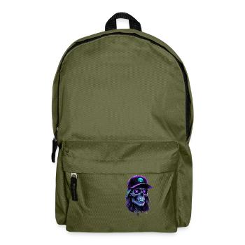 Crâne lueur violet hippie casquette - Sac à dos - vert olive - Devant
