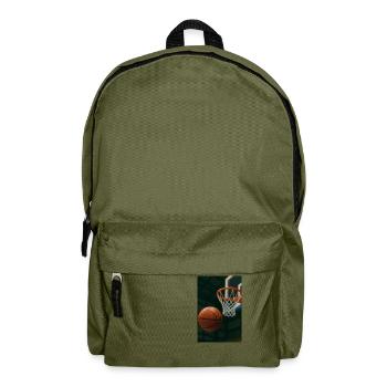 Basketball auf dem Weg zum Korb - Rucksack - Olivgrün - Vorne