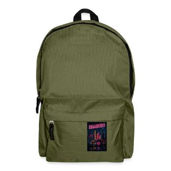 Hamburg Nightlife Reeperbahn Neon Leutschrift - Rucksack - Olivgrün - Vorne