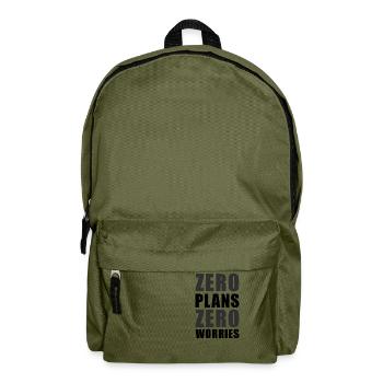 Null Pläne Null Sorgen Lustiger Sarkasmus Zitat - K - Rucksack - Olivgrün - Vorne