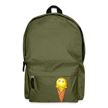 Eis Speiseeis Eiskrem Eiscreme Kugeleis Eisbecher - Rucksack - Olivgrün - Vorne