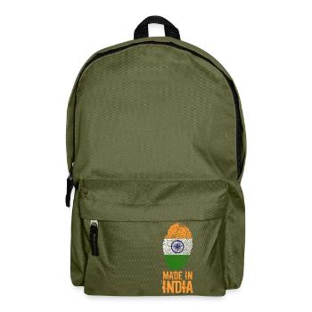Made in India / Gemacht in Indien - Rucksack - Olivgrün - Vorne
