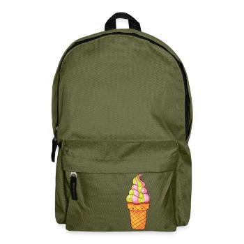 Softeis Eis Speiseeis Eiskrem Eiscreme Kugeleis - Rucksack - Olivgrün - Vorne