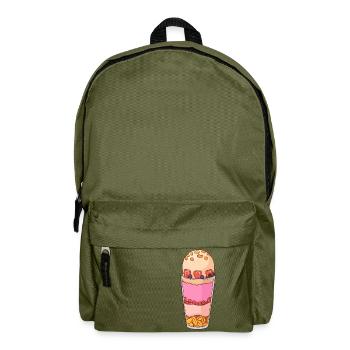 Eis Speiseeis Eiskrem Eiscreme Kugeleis Eisbecher - Rucksack - Olivgrün - Vorne