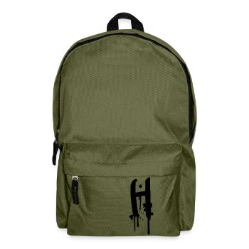 H Graffiti Tropfen Farbklex Spray - Rucksack - Olivgrün - Vorne