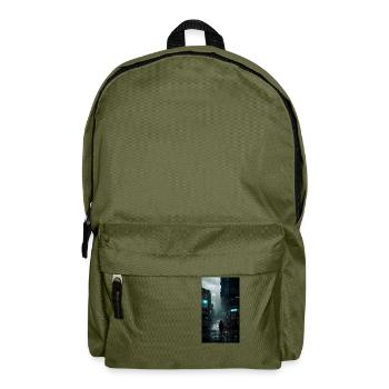 Tokyo im Regen - Rucksack - Olivgrün - Vorne
