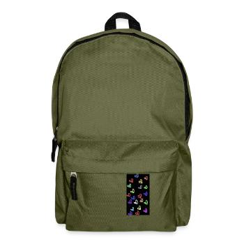 Farbige kleine Herzen : Geschenk für Herzensmensch - Rucksack - Olivgrün - Vorne