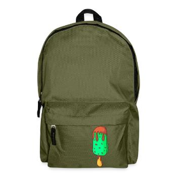 Eis Speiseeis Eiskrem Eiscreme Kugeleis Eisbecher - Rucksack - Olivgrün - Vorne