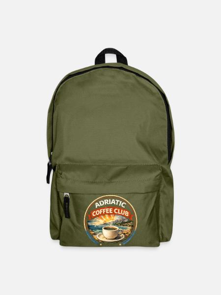 Croatia Adriatic Coffee Club Retro Logo - Backpack - olive green