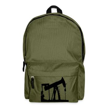 benzin gas tankstelle petrol station oil productio - Rucksack - Olivgrün - Vorne
