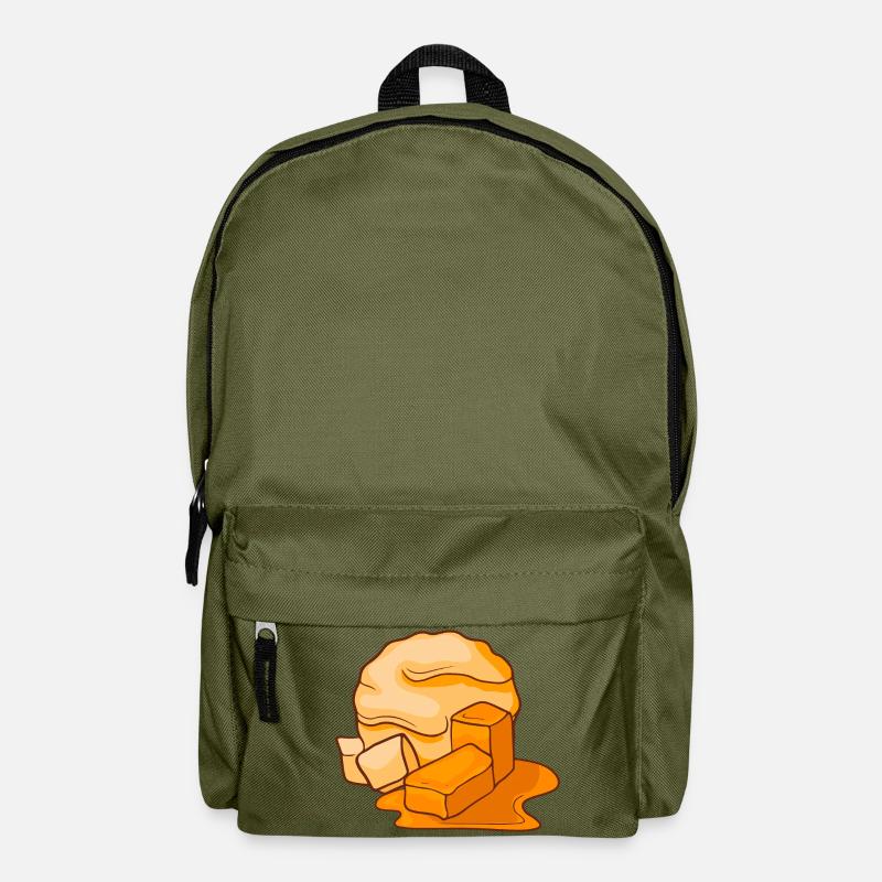 Crème glacée au caramel crème glacée crème glacée crème glacée crème glacée - Sac à dos - vert olive