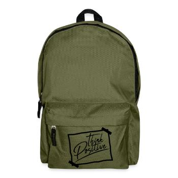 zettel notiz denken cool think positive positiv bl - Rucksack - Olivgrün - Vorne