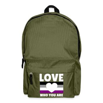 Asexual, asexuality, ace. Love who you are - Backpack - olive green - Front