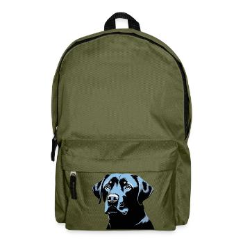Labrador Retriever Kopf - Pet Dog Sticker - Rucksack - Olivgrün - Vorne