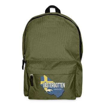 Västerbotten in Schweden Provinz mit Landkarte - Rucksack - Olivgrün - Vorne