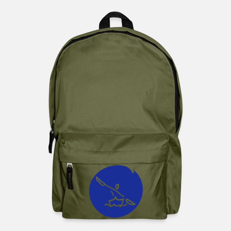 Paddler im blauen Kreis - Rucksack - Olivgrün