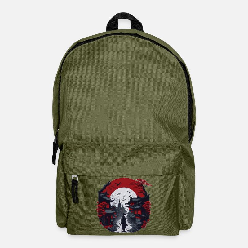 asiatisches Dorf - Rucksack - Olivgrün