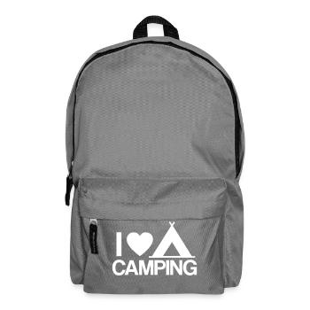 i love camping Zelten Zelt Urlaub reisen Geschenk - Rucksack - Mittelgrau - Vorne