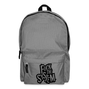 umriss kontur text rebellisch fuck the system logo - Rucksack - Mittelgrau - Vorne