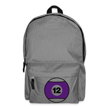 Billardkugel No 12 - lila - V2 - Rucksack - Mittelgrau - Vorne