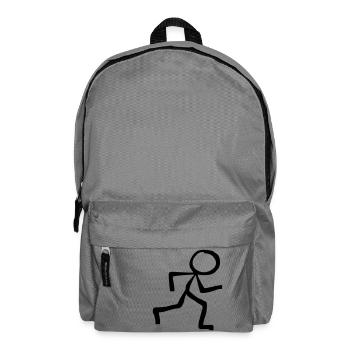 Strichmännchen Läufer läuft - Rucksack - Mittelgrau - Vorne