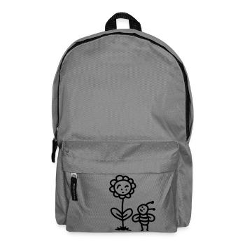 Bee Flower - line - Backpack - elephant grey - Front