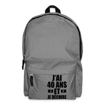 j'ai 40 ans et je déchire - Sac à dos - gris éléphant - Devant