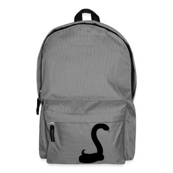 silhouette shadow snake face head gecko egg - Backpack - elephant grey - Front