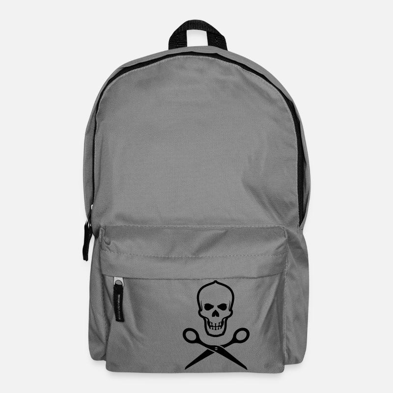 Totenkopf mit Schere - Rucksack - Mittelgrau