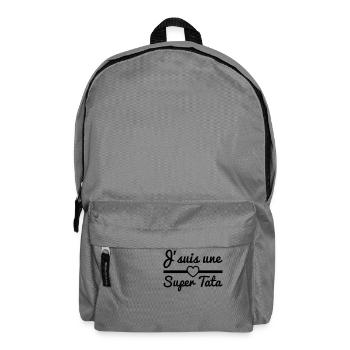 j'suis une super tata - Cadeau tante - Sac à dos - gris éléphant - Devant