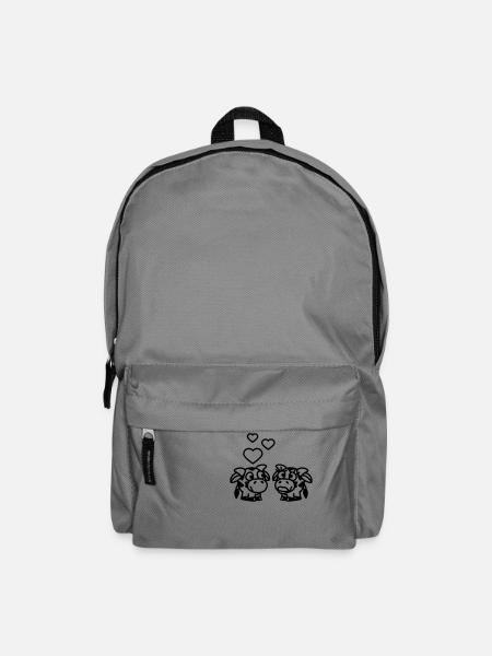 smiley_cows_in_love_1c - Rucksack - Mittelgrau
