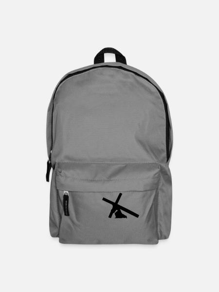Jesus mit Kreuz 1c - Rucksack - Mittelgrau