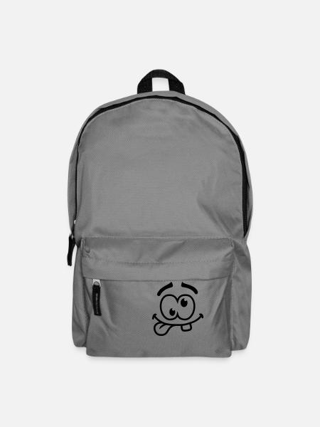 Crazy Smiley Face - Backpack - elephant grey