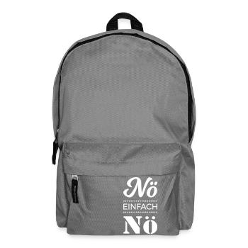 nö einfach nö Spruch Sprüche Statement nein Büro - Rucksack - Mittelgrau - Vorne