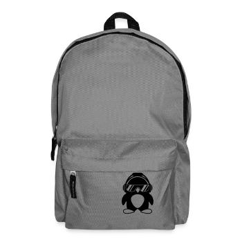 Pinguin mit Kopfhörer - Rucksack - Mittelgrau - Vorne