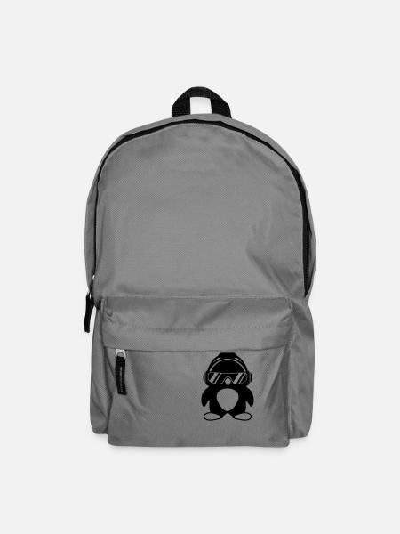 Pinguin mit Kopfhörer - Rucksack - Mittelgrau