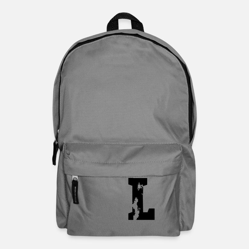 L - Buchstabe - Rucksack - Mittelgrau