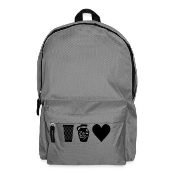 Geripptes Bembel Love - Rucksack - Mittelgrau - Vorne
