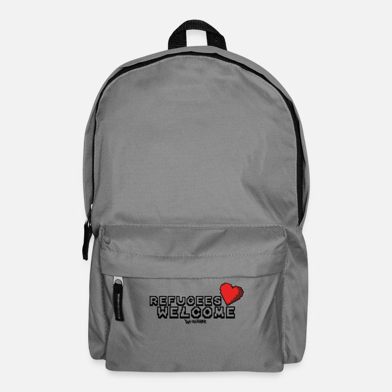 Refugees Welcome Pixel Design - Rucksack - Mittelgrau
