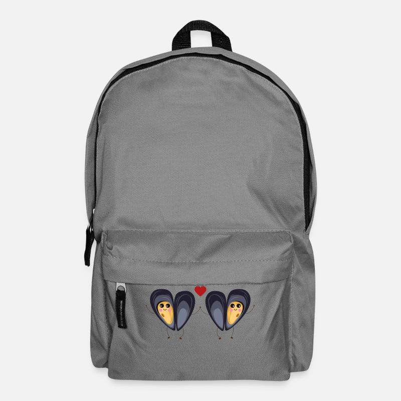 Die beiden kleinen Liebe Muscheln - Rucksack - Mittelgrau