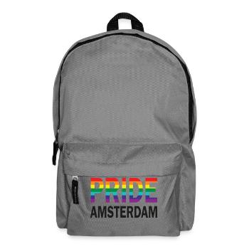 Pride Amsterdam in rainbow color and black - Backpack - elephant grey - Front