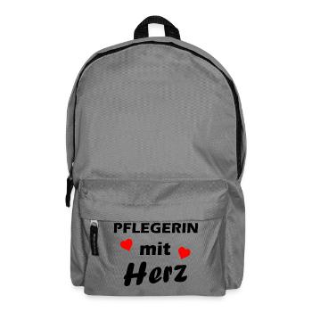 Pflegerin mit Herz - Rucksack - Mittelgrau - Vorne